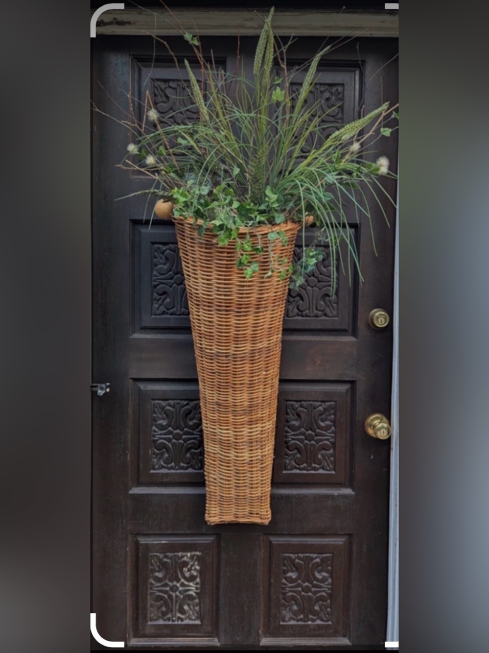 This is a French grape harvesting basket woven gorgeous
